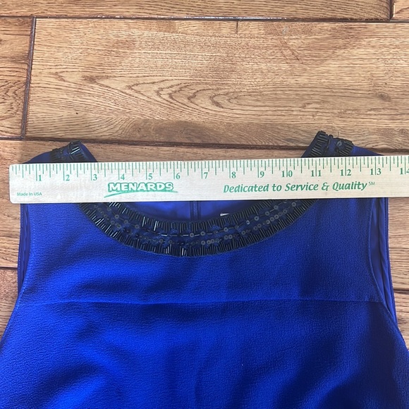 Ann Taylor Blue & black sleeveless sheath dress 10 - Picture 4 of 9